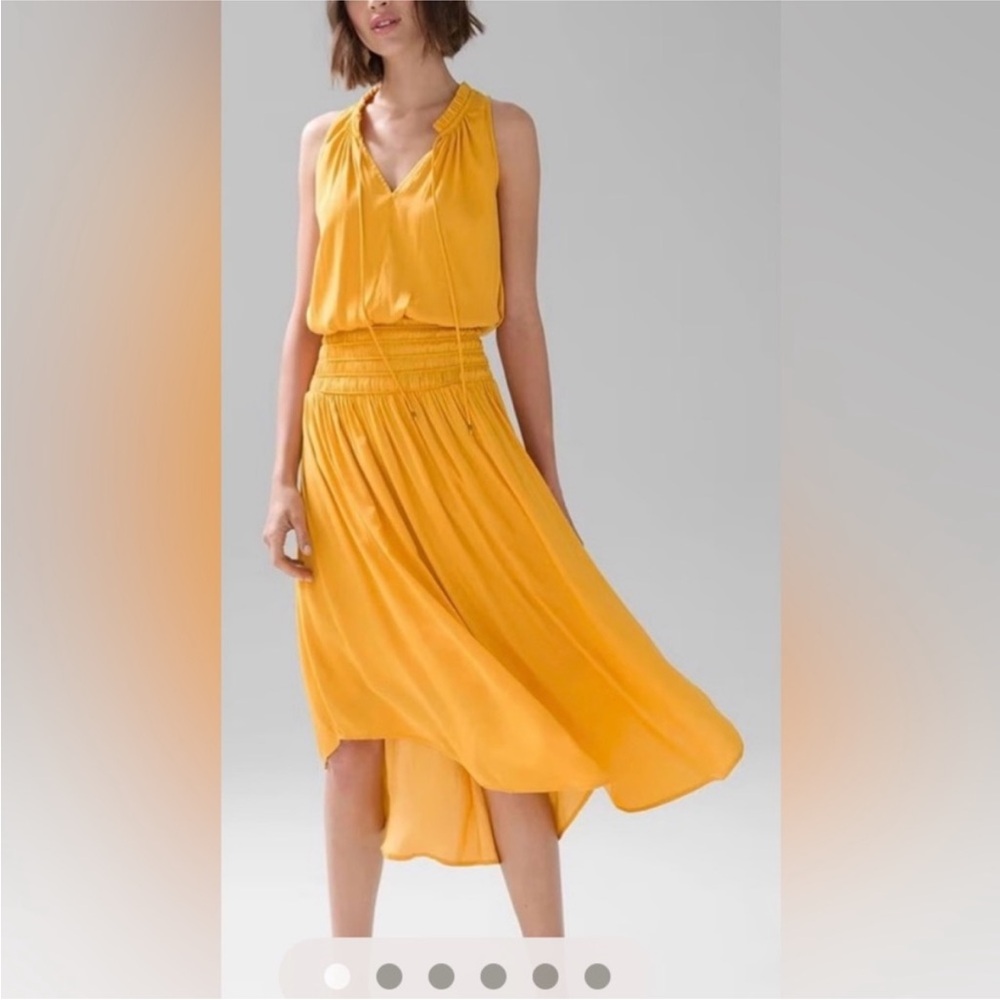 White House Black Market Golden High Low Dress